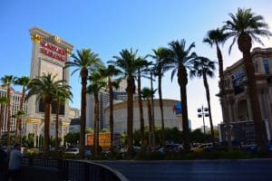 Las Vegas met Caesars Palace en palmbomen