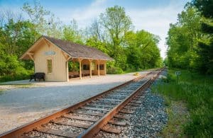 Treinstation bij Indigo Lake in Cuyahoga Valley Ohio