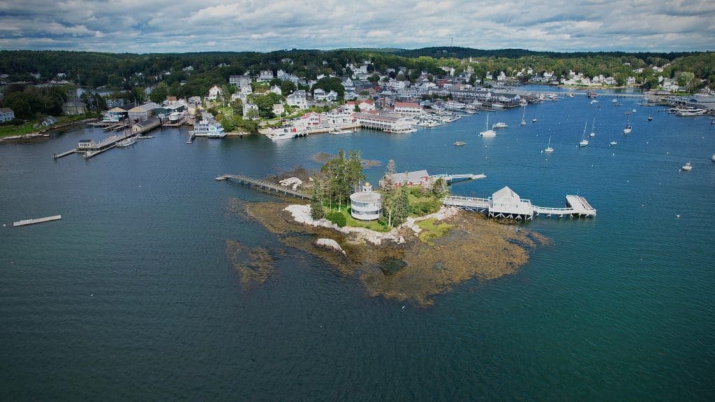 Luchtfoto van Boothbay Harbor