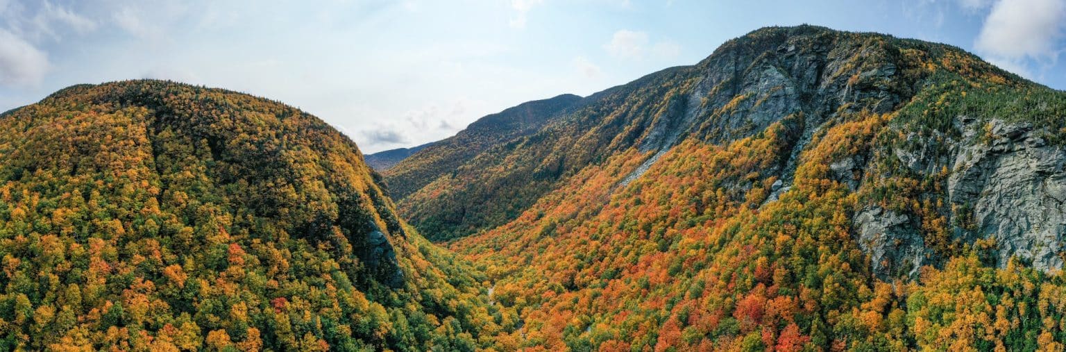 Panorama van Green Mountains Vermont met herfstkleuren