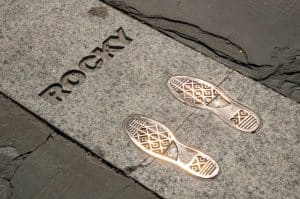 Rocky footsteps bij Art Museum Philadelphia Pennsylvania