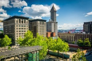 Smith Tower en historische gebouwen in Seattle Washington