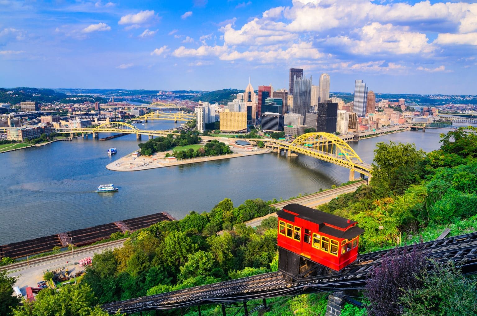 Incline in Pittsburgh Pennsylvania met uitzicht
