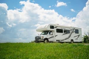 Camper op Blue Ridge Parkway, North Carolina