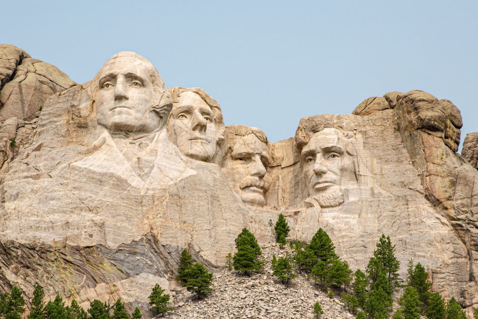 Close-up Mount Rushmore presidentenbeelden in South Dakota