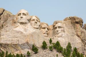 Close-up Mount Rushmore presidentenbeelden in South Dakota