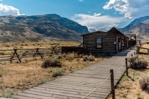 Historisch houten huis in Cody Wyoming