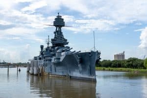 USS Texas slagschip bij Galveston Texas