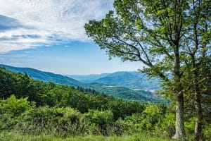 Uitzicht op Blue Ridge Mountains bij Roanoke Virginia