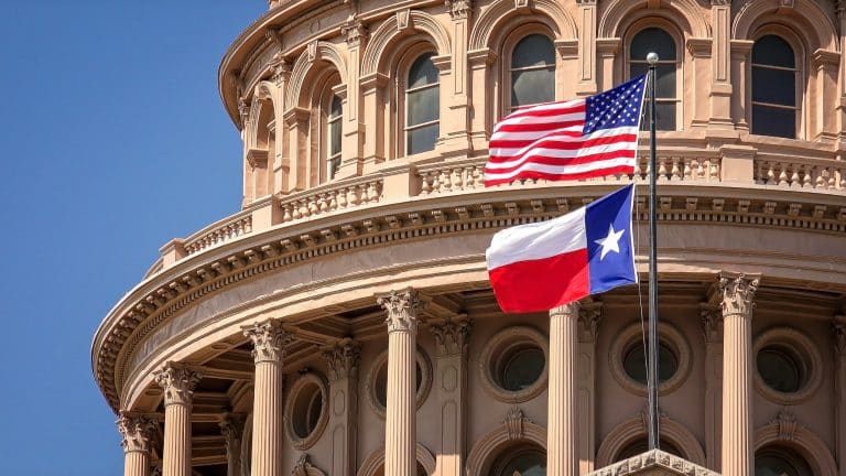 Texas Capitol Austin met vlaggen