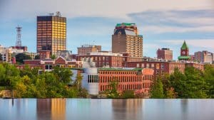 Downtown Manchester New Hampshire met historische gebouwen