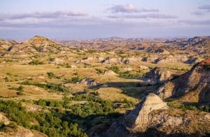 Uitzicht op Badlands in Theodore Roosevelt, ND