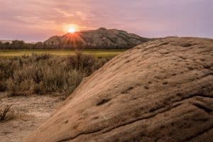 Zonsondergang in Theodore Roosevelt National Park
