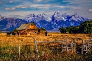 Houten schuur Grand Teton National Park Wyoming