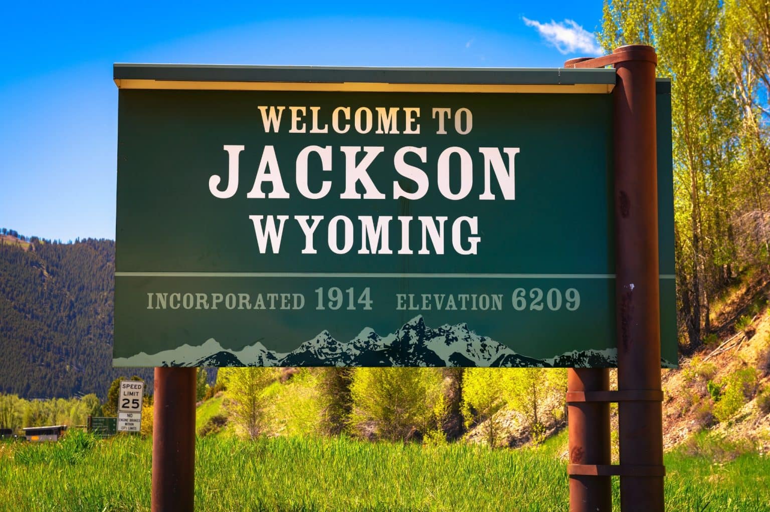 Welkomstbord Jackson Wyoming