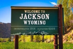 Welkomstbord Jackson Wyoming