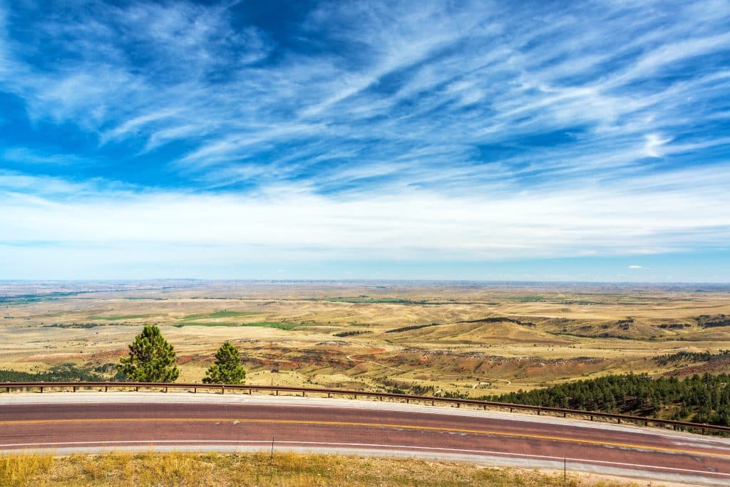 Uitzicht vanaf weg bij Sheridan Wyoming