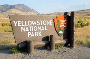 Entreebord van Yellowstone National Park