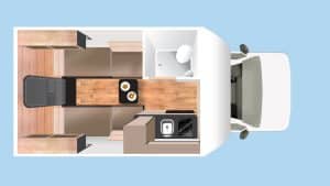 Cruise America C18 Ultra Compact vloerplan dag