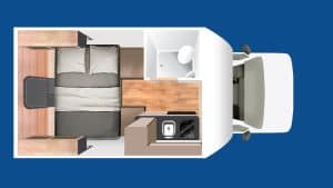 Cruise America C18 Ultra Compact vloerplan nacht