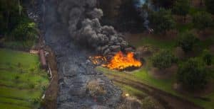 Lava stroom uit actieve vulkaan, Big Island, Hawaii