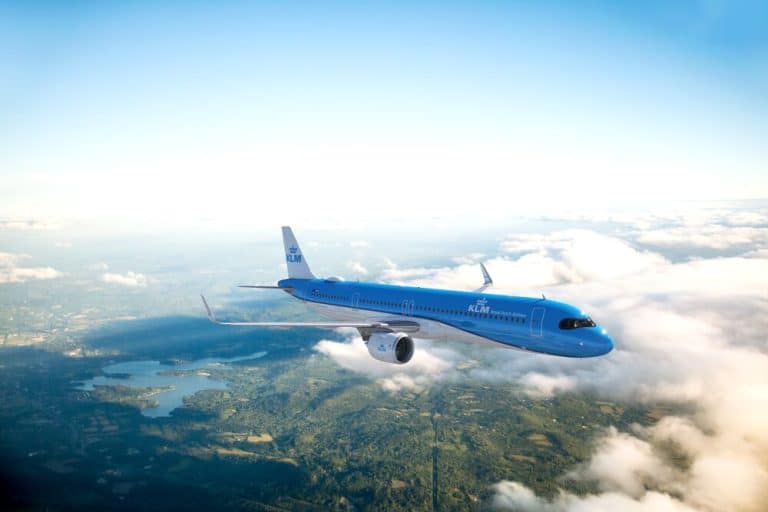 KLM Airbus A321 Neo in de lucht
