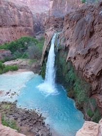 Havasu Falls tijdens de Private Canyon Day Hike voor Gevorderden