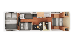 Plattegrond van Cruise America C30 camper ’s nachts