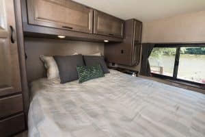Bed in Cruise America C30 camper