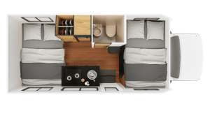 Cruise America C21 nachtindeling plattegrond