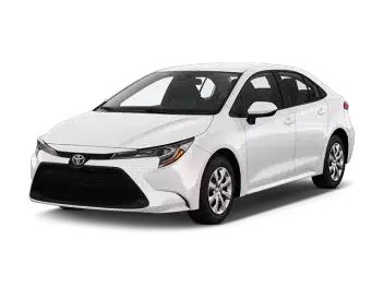 Witte midsize car op neutrale achtergrond