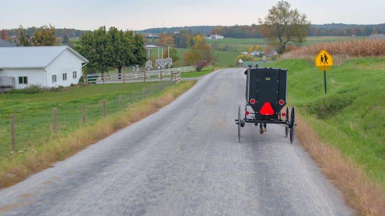 Amish gebied Pennsylvania met paard en wagen