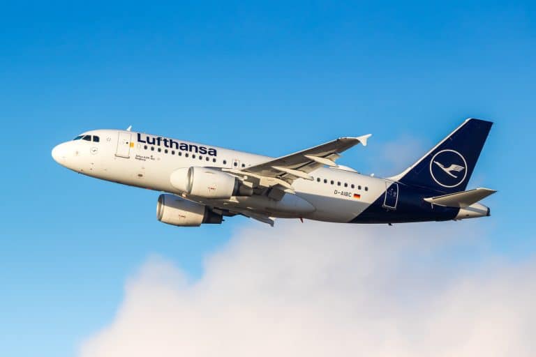 Lufthansa Airbus A319 in vlucht