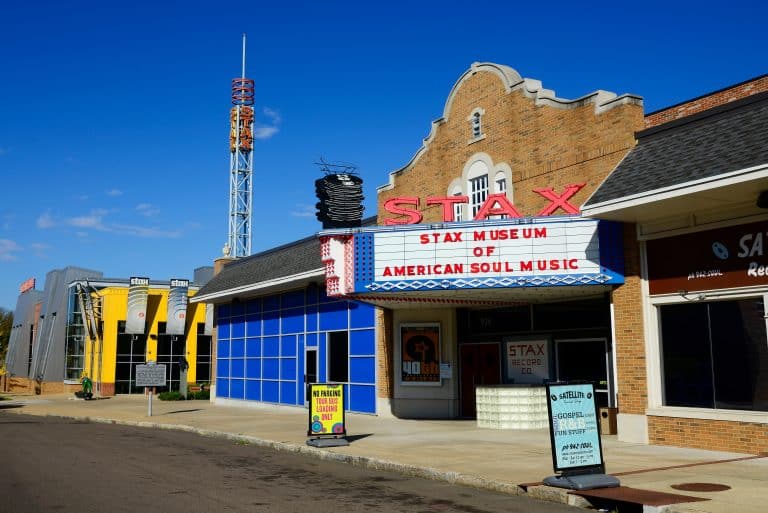 Buitenaanzicht van het Stax Museum of American Soul Music in Memphis
