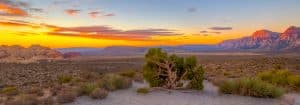 Zonsondergang boven Red Rock Canyon in Nevada