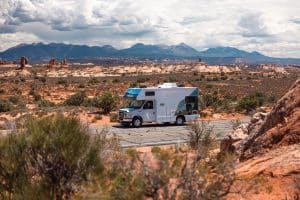 Camper in Arches National Park in Utah