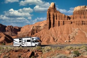 Camper in Red Rock Canyon Utah