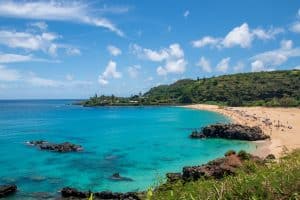 Waimea Bay strand op Oahu Hawaii