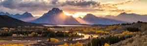 Rivier en berglandschap in Grand Teton National Park