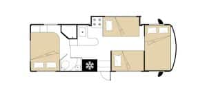 Plattegrond Road Bear RV C26-28 nacht