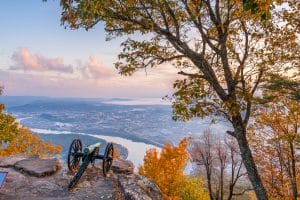 Uitzicht over Chattanooga vanaf Lookout Mountain
