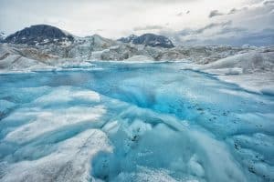 Gletsjermeer met ijs bij Anchorage Alaska