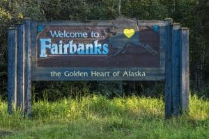 Fairbanks Alaska welkomstbord