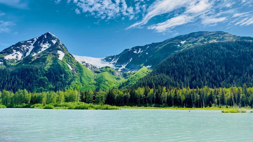 Gletsjer in bergen Girdwood Alaska