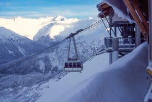 Kabelbaan bergen Girdwood Alaska