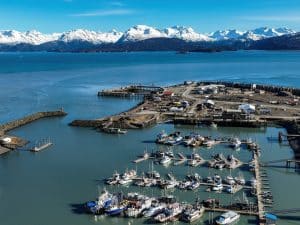 Haven en bergen Homer Alaska