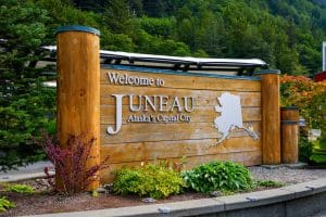 Welkom bord van Juneau Alaska