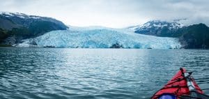 Seward Alaska kajak voor gletsjer