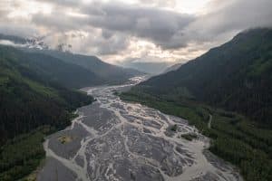 Seward Alaska rivierdelta in vallei