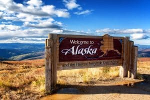 Welkomstbord Alaska Fortymile River Region